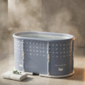 Portable Foldable Bath Tub for Adults No Installation Needed Large Separate Hot SPA Soaking Ice Bathtub Gray