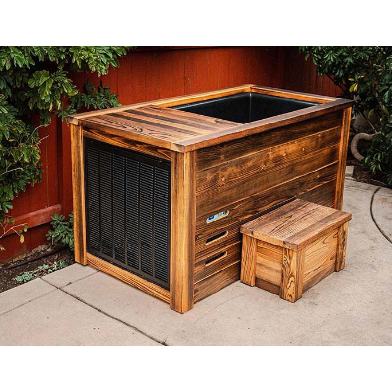 Kooru Cold Plunge Tub | Shou Sugi Ban Redwood | Ozone Sanitation | 110V | Handcrafted