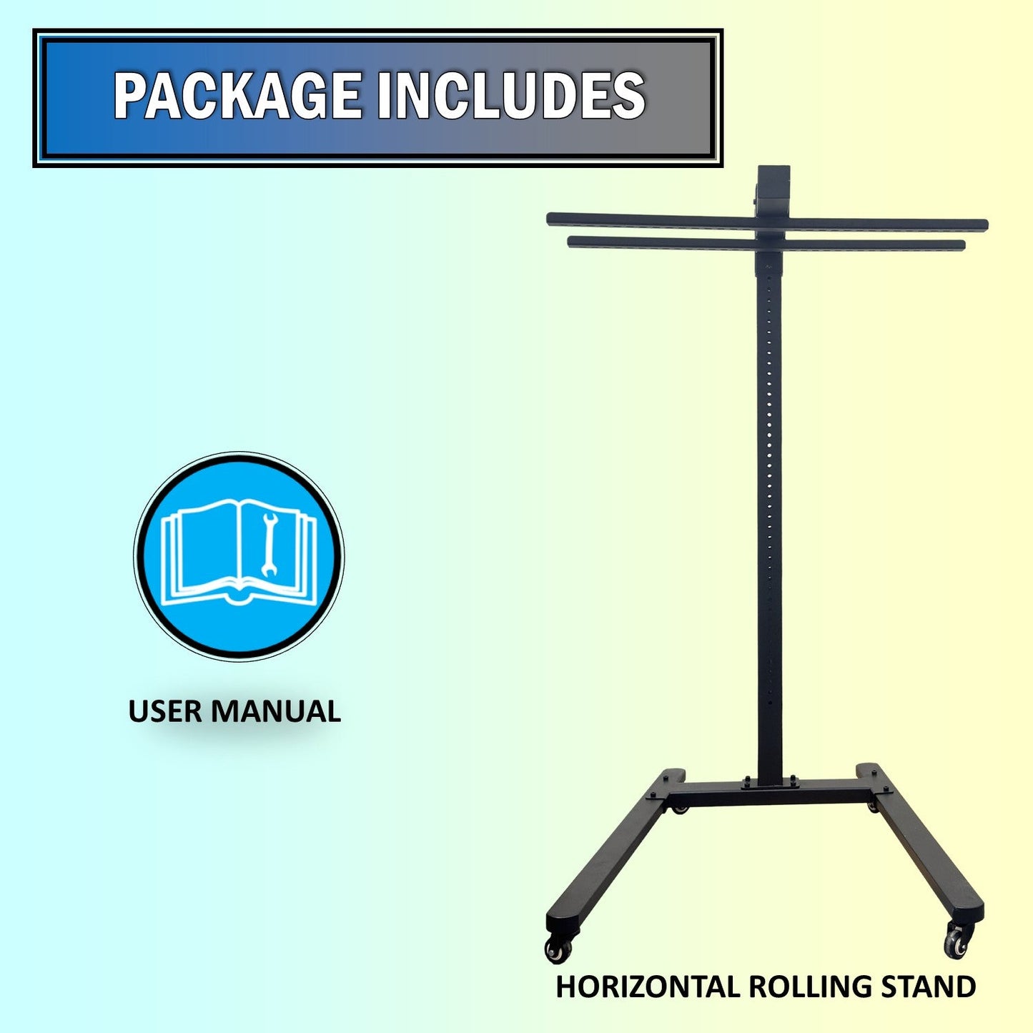 Horizontal  Rolling Stand for EXESAS Red Light Therapy Panels, Compatible only with EXESAS Panels. (Stand Only, Panel Sold Separately)