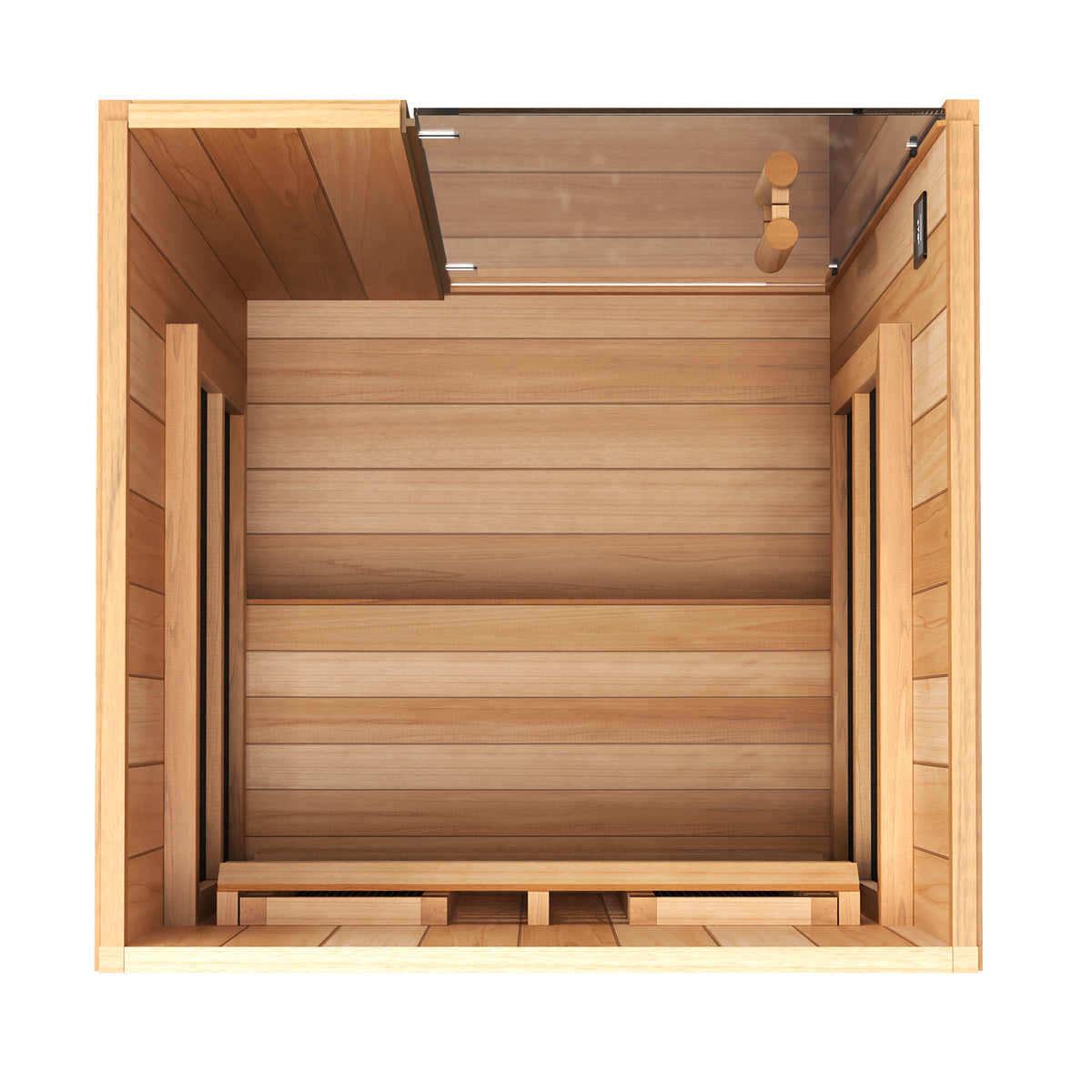 Finnmark FD-1 1-person infrared sauna, top-down view of interior