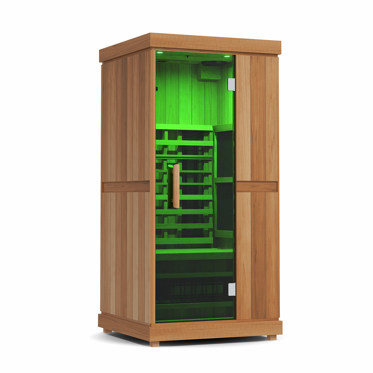 Finnmark FD-1 1-person infrared sauna, with green interior lighting