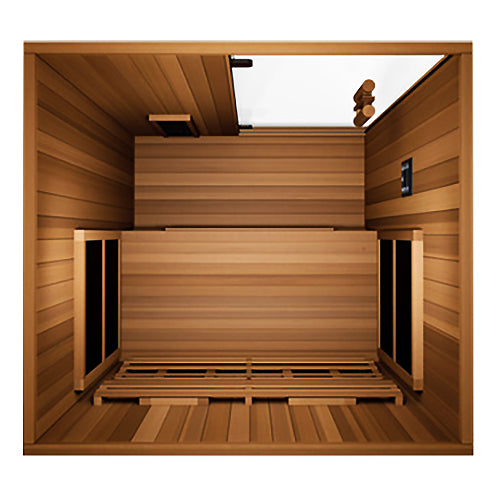 Finnmark FD-2 2-person infrared sauna, top-down view of interior