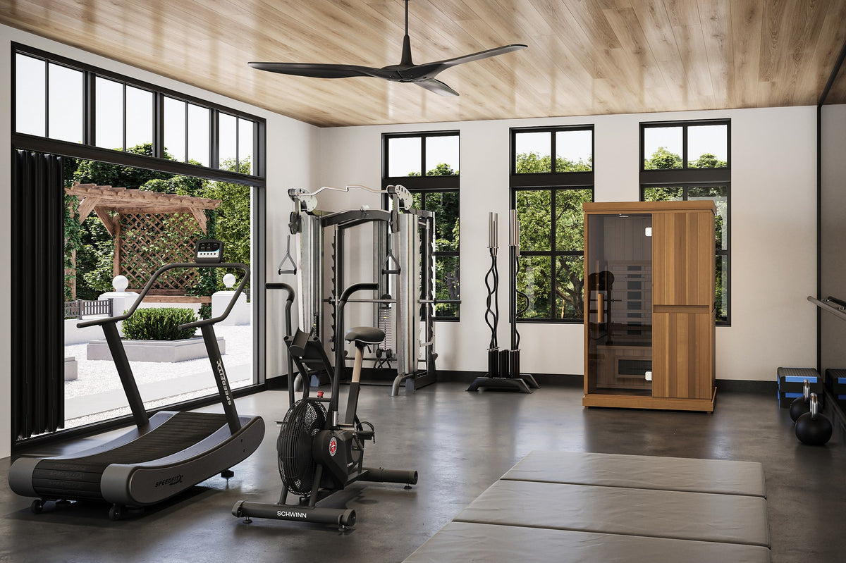 Finnmark FD-2 2-person infrared sauna, in a home gym