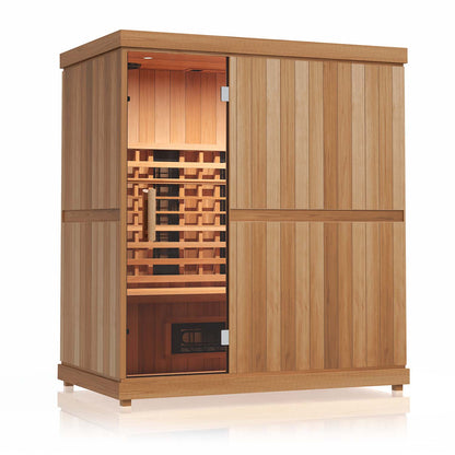 Finnmark FD-3 3-4 person infrared sauna, front angle view