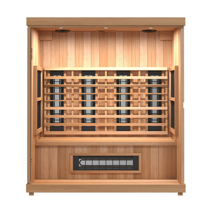 Finnmark FD-3 3-4 person infrared sauna, straight-on front view