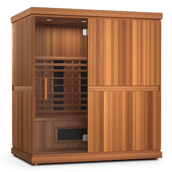 Finnmark FD-3 3-4 person infrared sauna, left angle view