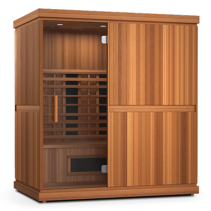 Finnmark FD-3 3-4 person infrared sauna, left angle view