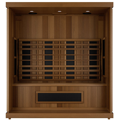 Finnmark FD-3 3-4 person infrared sauna, interior view with door removed