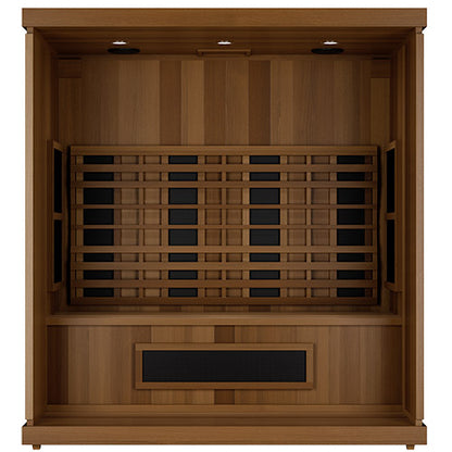 Finnmark FD-3 3-4 person infrared sauna, interior view with door removed