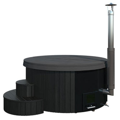 SaunaLife Model S4B wood-fired hot tub, black