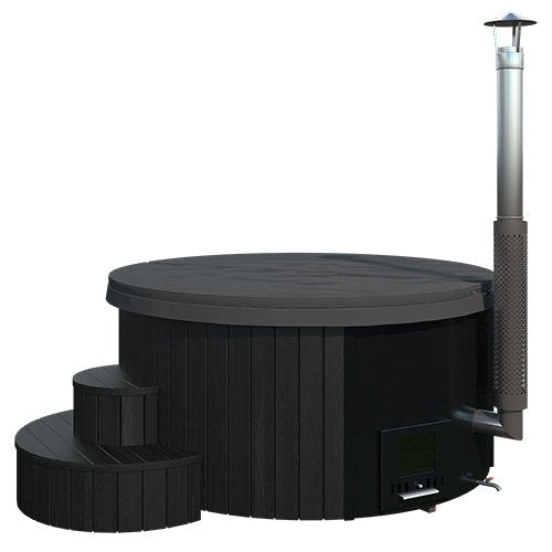SaunaLife Model S4B wood-fired hot tub, black