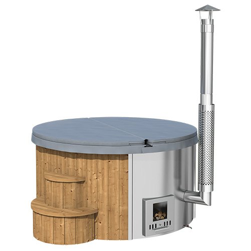 SaunaLife Model S4N wood-fired hot tub, natural