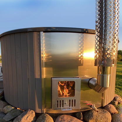 SaunaLife Model S4N wood-fired hot tub, natural, view 2