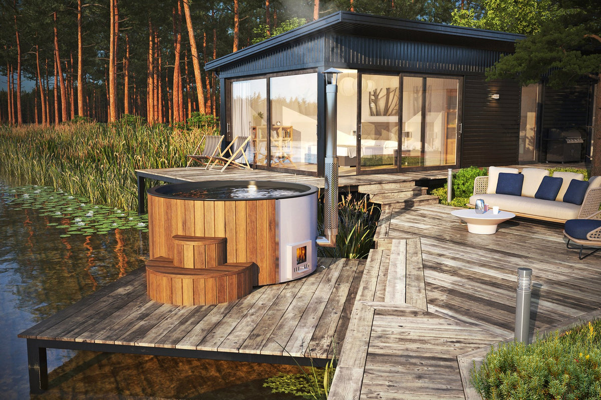 SaunaLife Model S4N wood-fired hot tub, natural, view 3